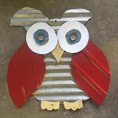 metal owl wall hanging